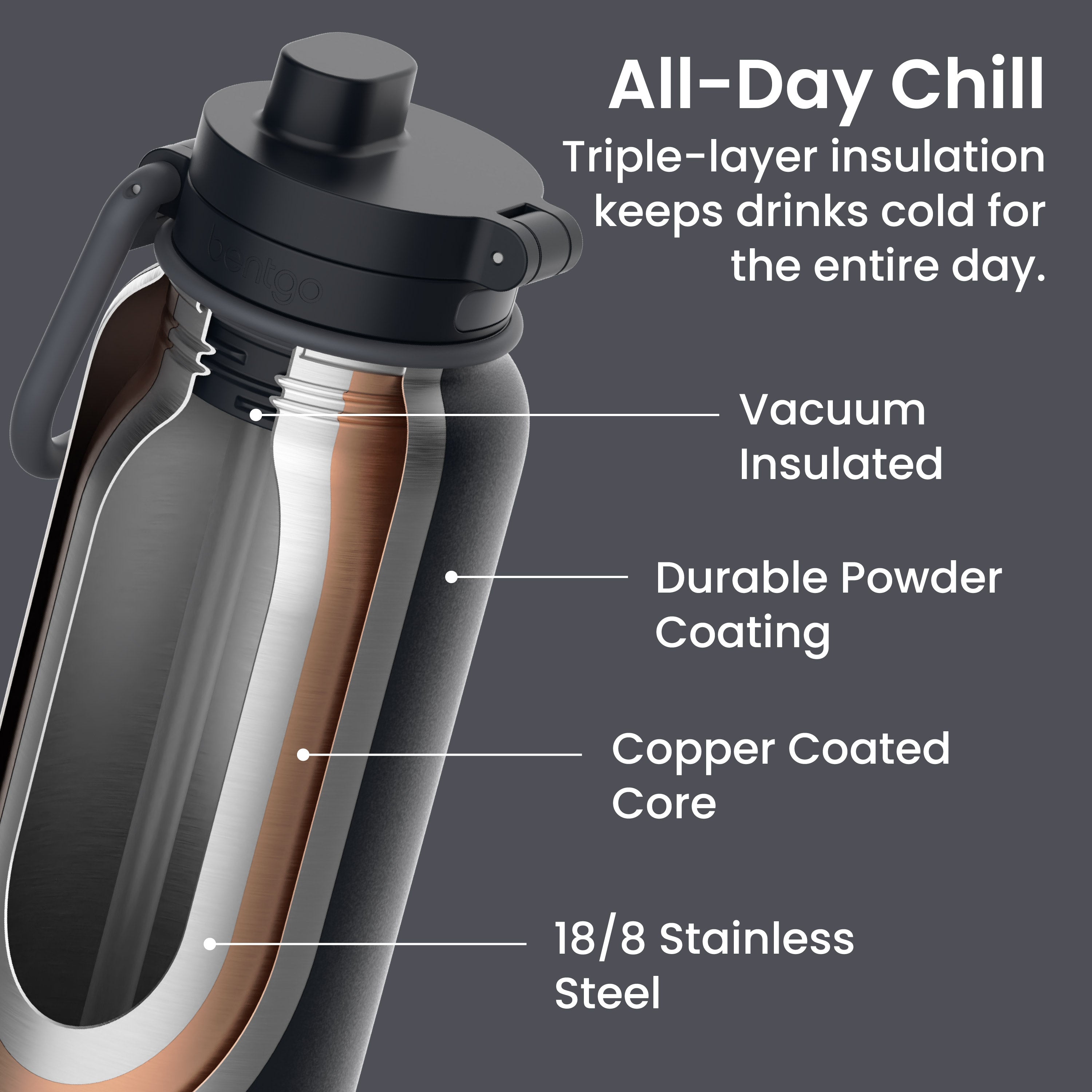 Bentgo Flip 2-in-1 Water Bottle (24 fl oz)